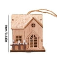 thumbnail image 4 of Christmas Village Houses LED Light Wooden House with Battery Rustic Holiday Village Decor for Christmas Table Centerpieces Xmas Party Decorations DIY Crafts, 4 of 8
