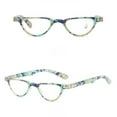 thumbnail image 3 of Fashion Anti-Blue Light Half Moon Reading Glasses for Women and Men Blue Triangle HD Presbyopic Glasses Small Frame Spring Hinge Readers +3.50, 3 of 6