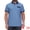 Blue, variant on DARING DIVA Men's Short Sleeve Western Retro Stretch Color-Block Polo Shirts S Blue