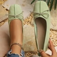 thumbnail image 2 of Abomasnow Womens Flock Bow Decor Square Toe Slip‑On Ballet Flat Shoes Casual Lightweight Going Out Shoes, 2 of 9