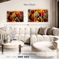 thumbnail image 4 of Elephant Stock Abstract Portrait Wall Art - Horizontal Multi Panel Canvas - Living Room Wall Decor - Abstract Multi Panel - Orange And Red Decor - 45" x 28", 4 of 8