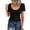 Black, variant on WTXUE T-Shirts Short Sleeve, Crew Neck Shirts for Women Scoop Neck Ribbed Fitted Knit Shirt Basic Tight TShirts Summer Tops Knit Tops Solid | Casual for Women Black M