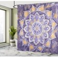 thumbnail image 4 of Ambesonne Mandala Shower Curtain, Grunge Modern Art Flowers, 69"Wx75"L, Lilac Camel, 4 of 4
