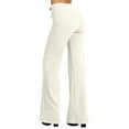 thumbnail image 2 of J. METHOD Women’s High Waisted Sailor Bell Bottom Elastic Waist Long Pants Made in USA NEWP44 Ivory S, 2 of 5