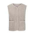 thumbnail image 6 of Aboser Teddy Fleece Vest for Women Thermal Fuzzy Cardigan Jacket Trendy Zip Up Vests Loose Fit Sleeveless Outerwear Comfy Soft V Neck Jackets with Pockets, 6 of 8