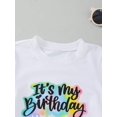 thumbnail image 4 of Camiseta informal de manga corta con cuello redondo y estampado de letras para chica joven, versátil para uso diario, verano, 4 of 6