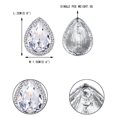 thumbnail image 4 of Wedure Wedding Teardrop Austrian Crystal Stud Earrings for Bride, Elegant Party Prom Style Studs Halo Earrings for Women Clear Silver-Tone, 4 of 4