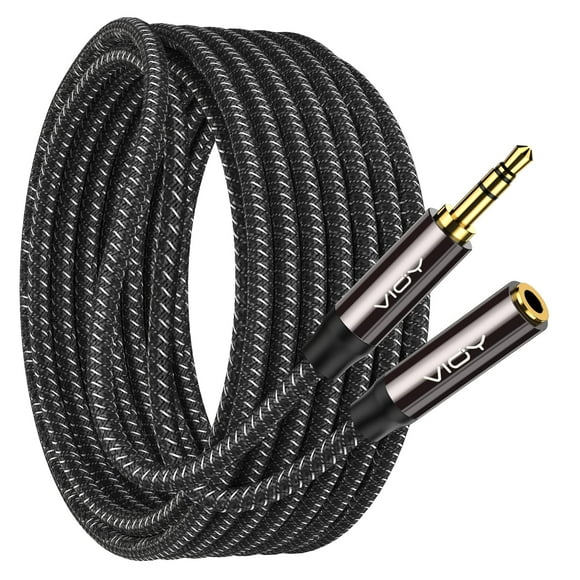 Cable Extension Auriculares VIOY AC08 bk 50FT Audio Auxiliar 3.5mm Macho a Hembra 15 Metros