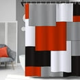 thumbnail image 6 of Red Shower Curtain Modern Bathroom Accessories Black and Gray Shower Curtain Set with 12 Hooks 72x72 Inches, 6 of 6