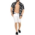 thumbnail image 2 of HAPPY BAY Men's Hawaiian Shirts Short Sleeve Button Down Shirt Mens Holiday Shirts Summer Beach Casual Aloha Tropical Shirts for Men Funny M Leaves, Black, 2 of 6