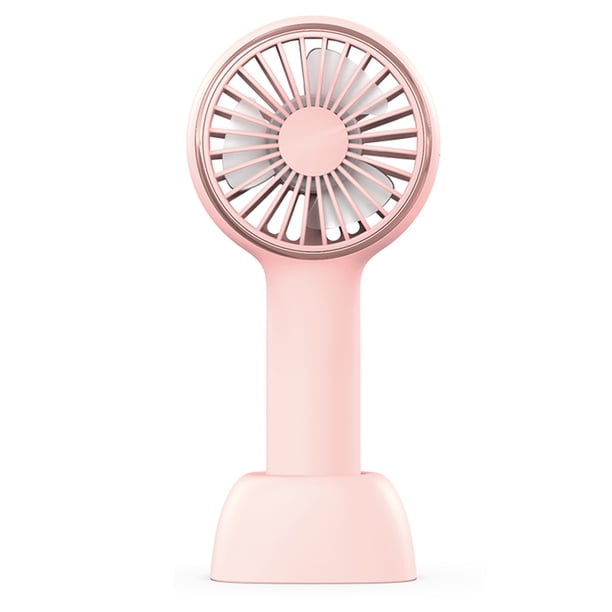 leyfeng Ventilador de mano con base 1200mAh Batería Mini ventilador portátil Escritorio personal de bajo ruido de 3 velocidades