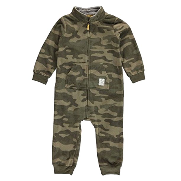 Carter's Carters Infant Boys Green Camo Fleece Jumpsuit Coverall