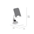 thumbnail image 3 of Phone Stand, Adjustable Height Angle Foldable Phone Holder, Portable Retractable Desktop Cradle for Cell Phone Tablet Weighted Metal Base, White, 3 of 7