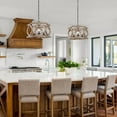 thumbnail image 3 of LNC 4-Light Farmhouse Rusyic Bronze and Distressed Wood Brown Drum Cage Chandelier, 3 of 11
