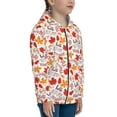 thumbnail image 5 of Naloa Hello Autumn Maple Leaf Teenage Zipper Hoodie, Long Sleeve Zip Up Hoodies Casual Jackets Tops for 7-12 Years-Small, 5 of 6