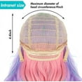 thumbnail image 3 of 27.5 Inches Rainbow Hair Wig, Cosplay Wig Headpiece for Costume Cosplay Party Halloween, Full Long Curly Wavy(Pink), 3 of 6