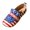 Blue, variant on Heiheiup New Low Top Canvas Shoes Flat Heel Star Stripe Printed Women's Shoe Casual And Comfortable Single Shoe