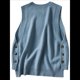 thumbnail image 5 of Suéter Sin Mangas de Cuello Redondo para Mujer, Jersey de Punto Acanalado, Chaleco Azul XL, 5 of 9