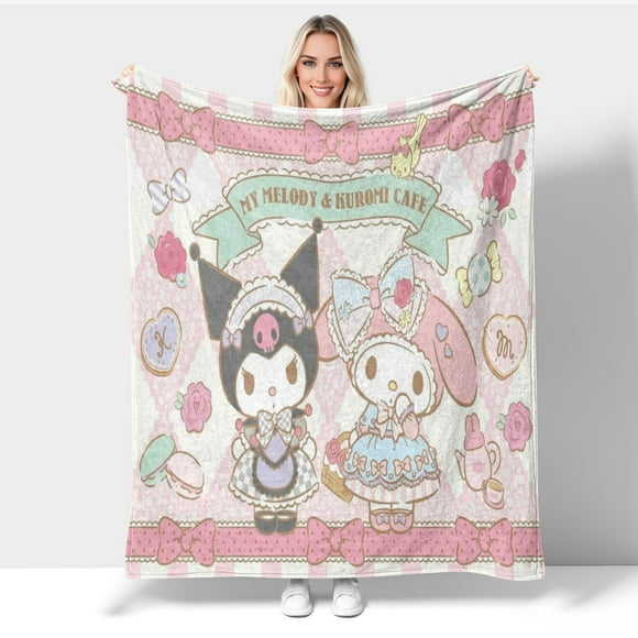 Bonita manta Kuromi, súper suave, regalo, acogedora y cálida manta de forro polar, mullida y ligera, para cama, sofá, sofá para todas las estaciones, para niños y niñas, 40 x 30 pulgadas