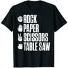 SFNEEWHO T-Shirts Rock Paper Scissors Table Saw Funny Carpenter T-Shirt
