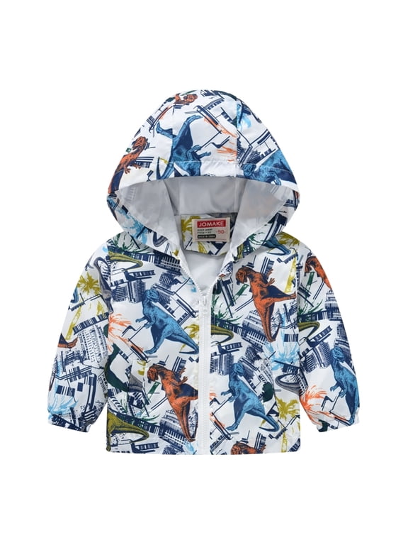 Toddler Baby Boys Girls Hooded Jacket Windbreaker Lightweight Zipper Coat Autumn Long Sleeve Windproof Outwear for 2-3Y White