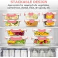 thumbnail image 3 of 34pcs Glass Food Storage Containers with Lids Set, Airtight Meal Prep Containers (17 Containers & 17 Lids), Pink, 3 of 7