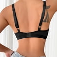 thumbnail image 7 of Bras Plus Size Women Comfort Wireless Bralette Deep V Full Support No Underwire Push Up Everyday Bra Black L, 7 of 7