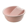 thumbnail image 2 of Washboard Basin for Hand Washing Clothes Laundry Tub with Integrated Washboard Clothes Hand Wash Board for Blouses Underwear pink, 2 of 8