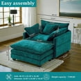thumbnail image 4 of Gexpusm 40'' Oversized Chair with Ottoman,Wide Modern Accent Chair & Single Sofa Lounge for Living Room, Chenille Oversized Armchair with 3 Pillows,Lake Blue, 4 of 5