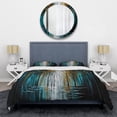 thumbnail image 3 of Designart "Nature-Inspired Trees Painting I" Modern Bedding Covert Set - Other Abstract Black Abstract Bed Set With 2 Shams, 3 of 6