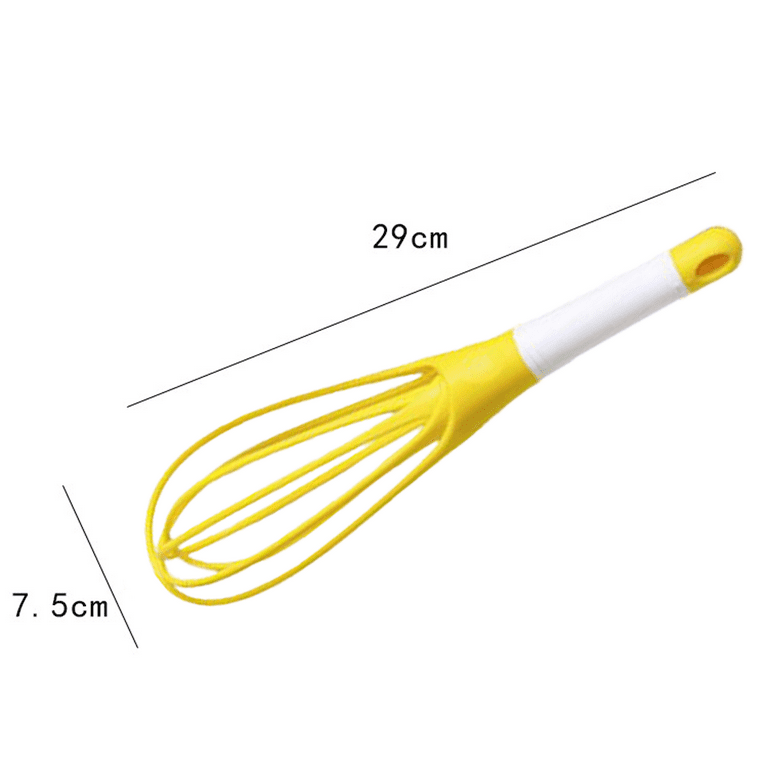 Collapsible 2-In-1 Balloon/Flat Whisk Silicone Coated Steel Wire, Yellow