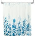 thumbnail image 4 of Cortina de Ducha Azul Dznils con Estampado Floral Moderno, Incluye Ganchos, 72" x 72", 4 of 10