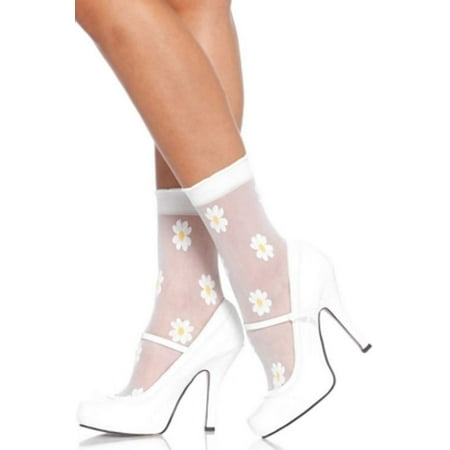 UPC: 0714718503660 | Women s Sheer Daisy Anklets  White/Yellow  One Size