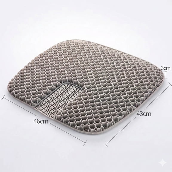 Car Honeycomb Gel Seat Cushion Summer Cool Pad Single Car Mat Silicone Breathable Ice Pad Butt Cushion Summer Truck Seat Mat - grey