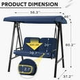 thumbnail image 6 of AECOJOY 2 Persons Outdoor Patio Canopy Steel Porch Swing Chair-Dark Blue, 6 of 8
