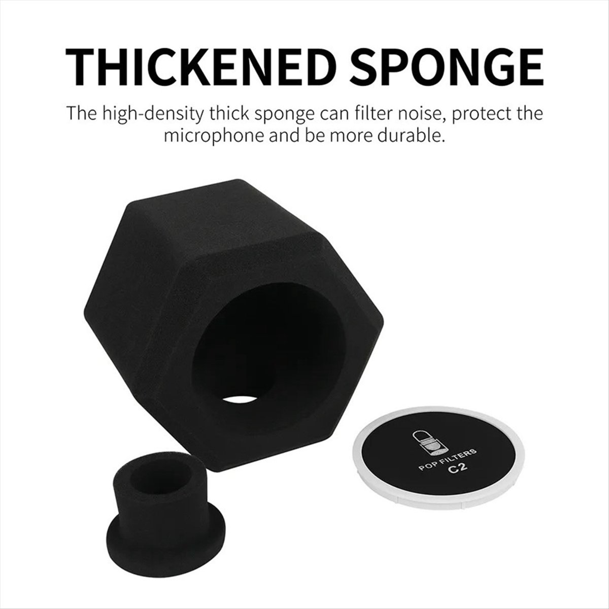 C2 Microphone Wind Shield Foam Filter Vocal Isolation Ball for Recording Studio