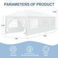 thumbnail image 4 of COBIZI 10x30FT Party Tent with 8 Removable Sidewalls, Waterproof Outdoor Canopy for Weddings, BBQ, Patio & Camping, White, 4 of 9