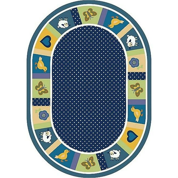 Joy Carpets 1538BB-01 Seeing Spots Bold 3 ft.10 in. x 5 ft.4 in. Oval  WearOn Nylon Machine Tufted- Cut Pile Just for Kids Rug