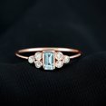 thumbnail image 2 of Rosec Jewels Baguette Shape Aquamarine Promise Ring with Diamond for Women - AAA Grade, 14K Rose Gold, US 3.00, 2 of 8