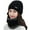 Black, variant on Womens Pom Beanie Hat Scarf Set Girls Cute Winter Ski Hat Slouchy Knit Skull Cap with Fleece Lined
