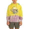 thumbnail image 1 of Elevenparis Mens Floral Skull Hoodie Sweatshirt, Yellow, Small, 1 of 4