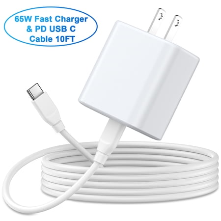 65W Super Fast Charger,ABCPOW Android Phone Charger Block USB C Charging Cable Cord 10ft Type C Charger Cable USB C Charging Block Type C Charger Compatible for Samsung Galaxy S26 S25+ S25 S24 Ultra