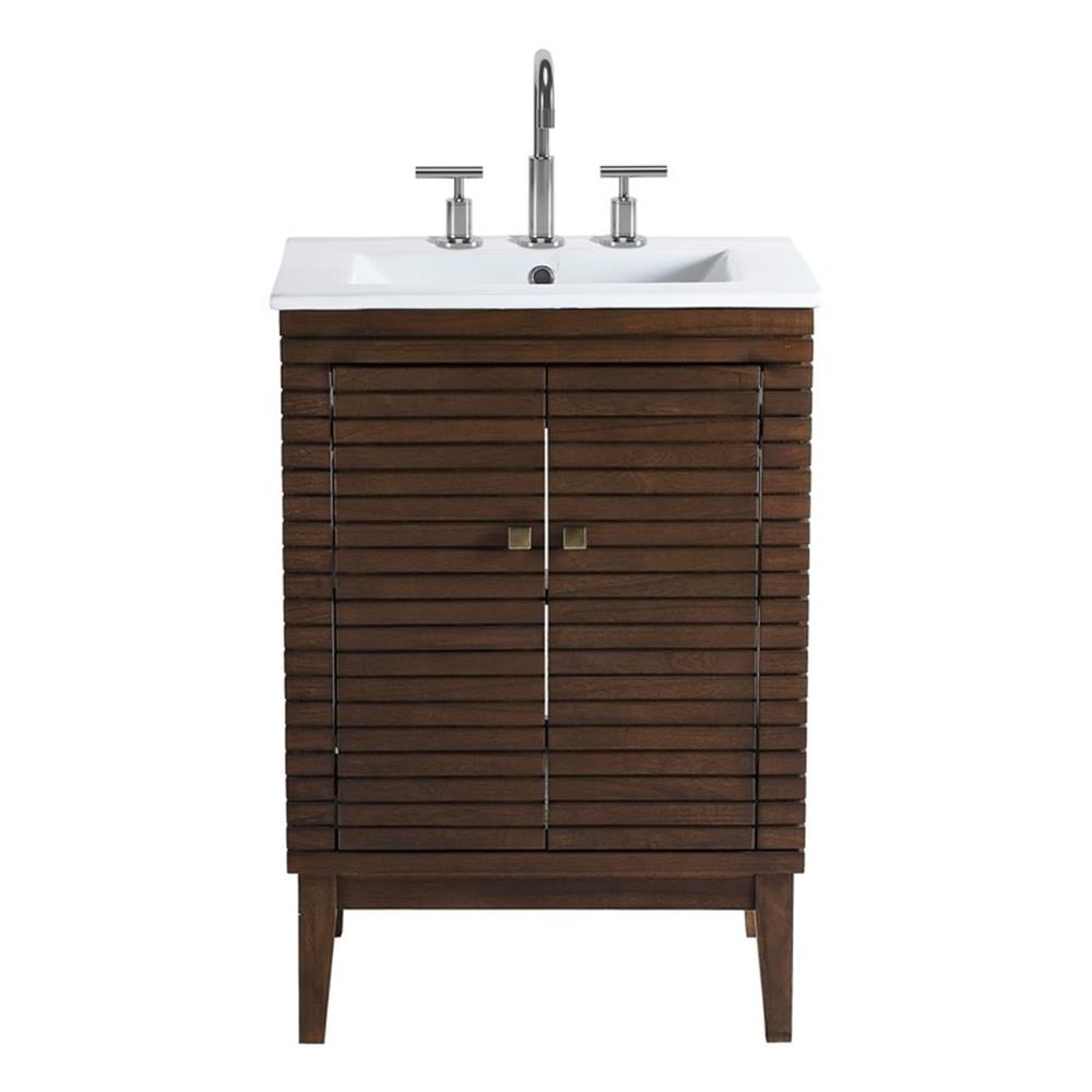 Ledger 24" Bathroom Vanity Walnut White EEI-5114-WAL-WHI