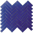 thumbnail image 2 of Apollo Tile   5 Pack 11-in x 12.6-in Royal Blue Herringbone Glossy Finished Glass Mosaic Wall and Floor Tile (4.92 sq ft/case), 2 of 2