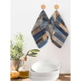 thumbnail image 2 of Navy Blue Brown Wood Kitchen Dish Towels for Drying Dishes Set of 2, Farmhouse Vintage Wooden Waffle Weave Microfiber Hand Tea Bathroom Towels Quick Dry & Absorbent Towel 12x12, 2 of 7