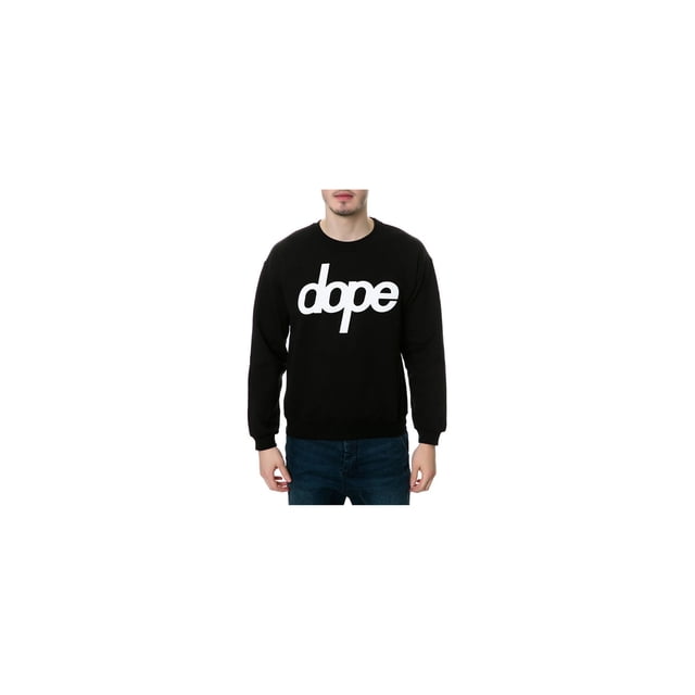 DOPE Chandail Molletonné à Col Rond pour Hommes The Touring, Noir, Très Grand