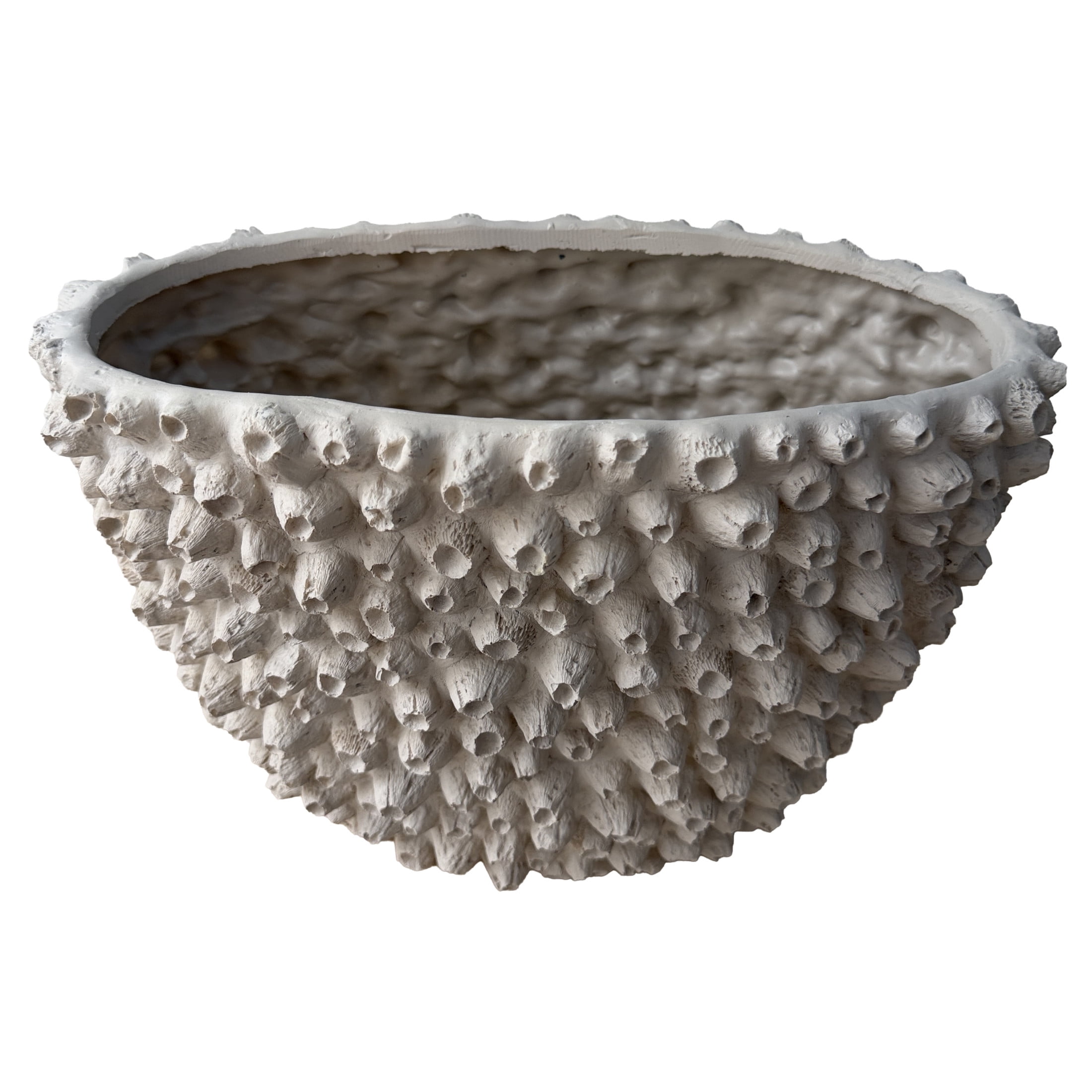 DecMode 10" Coral Textured Beige Polyresin Vase