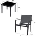 thumbnail image 3 of Tuoze 3 Pieces Patio Furniture Set Outdoor Garden Conversation Sets Modern Porch Furniture Lawn Chairs with Glass Coffee Table for Poolside Backyard Balcony,Black, 3 of 7