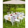 thumbnail image 3 of Spring Floral Outdoor Tablecloth - 60x60 Inch Square Dining Table Cover, Pastoral Eucalyptus Leaves Summer Botanical Waterproof Outdoor Table Cloth with Umbrella Hole & Zipper for Patio, 3 of 5