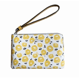 Coach Pebbled Leather Double Corner Zip Wristlet F87590 Carnation